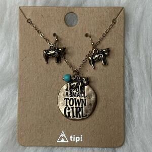 Small Town Girl Necklace and Earring Set Tipi Jewelry